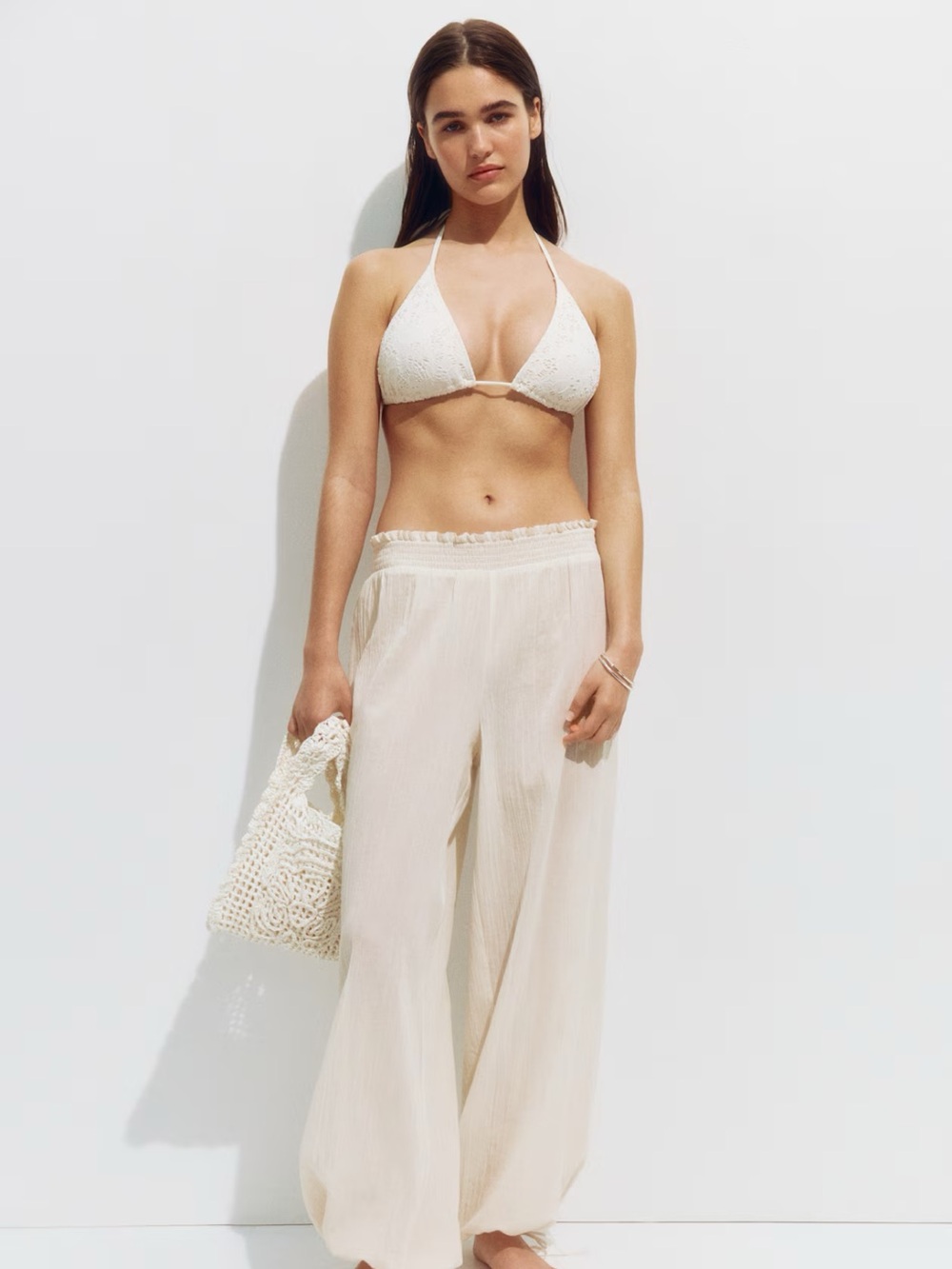 Crinkled beach pant